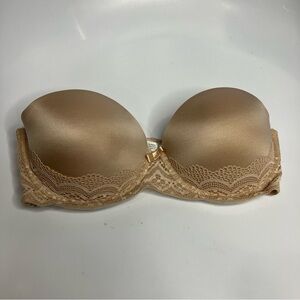 Auden Strapless Nude Lace Push-Up Bra